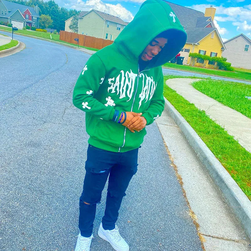 Y2K Hip Hop Hoodie Harajuku Punk Y2k Gothic Grunge Rhinestones Zip Up Hoodies Long Sleeve Sweatshirt Jacket Streetwear Winter