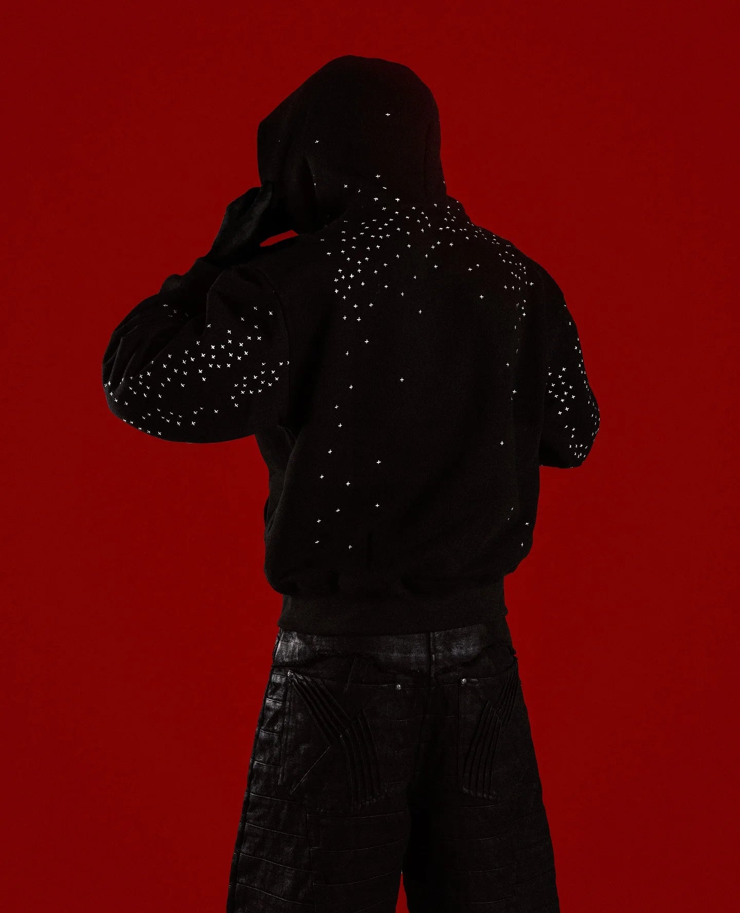 Street Classic Black Harajuku Design Zipper Hooded Men's Hip-hop Harajuku Y2k Personality Casual Retro Couple Cardigan Jacket