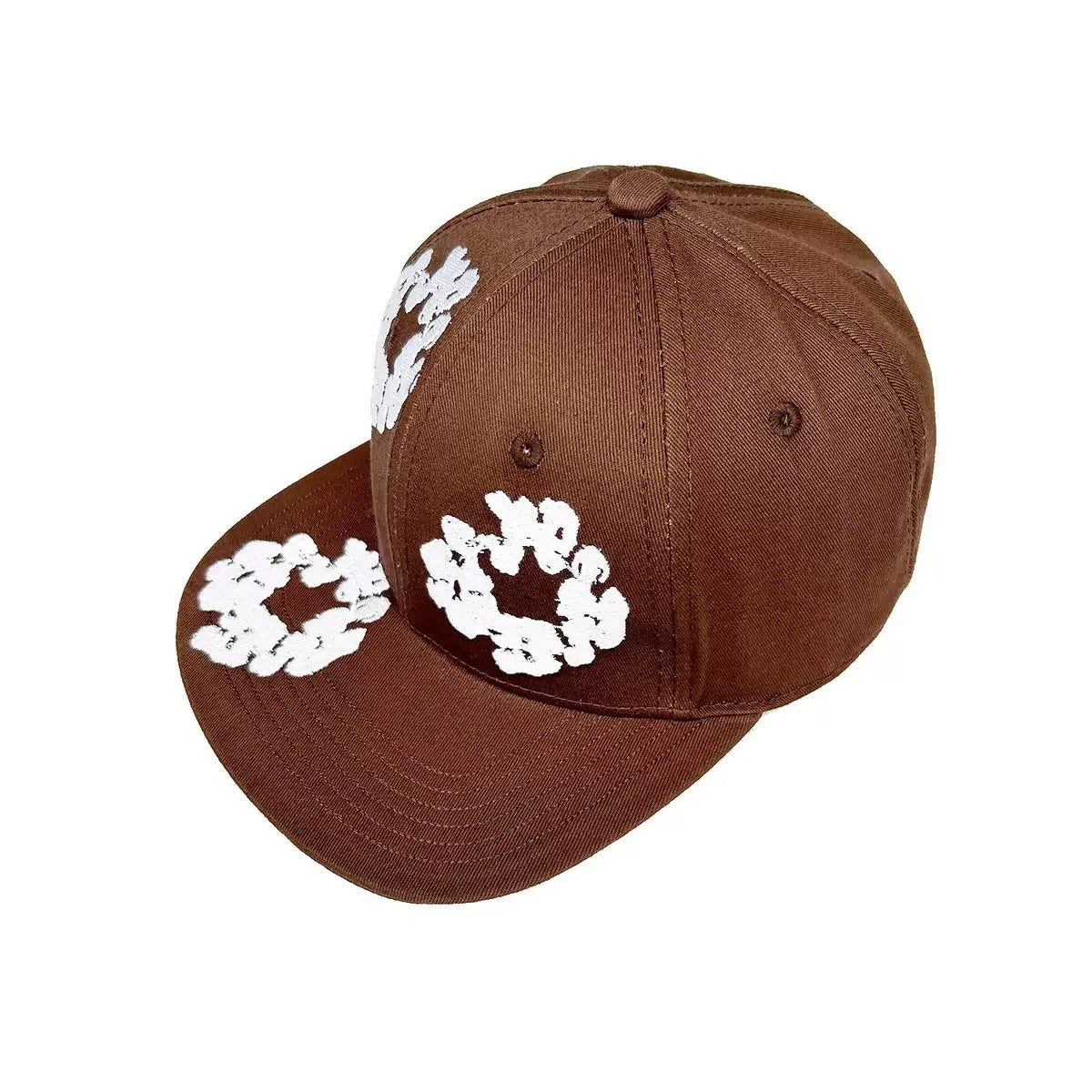 DENIM TEARS brand matching hat, kapok flower embroidered baseball cap, sun hat, flat edge hat, clothing set matching hat