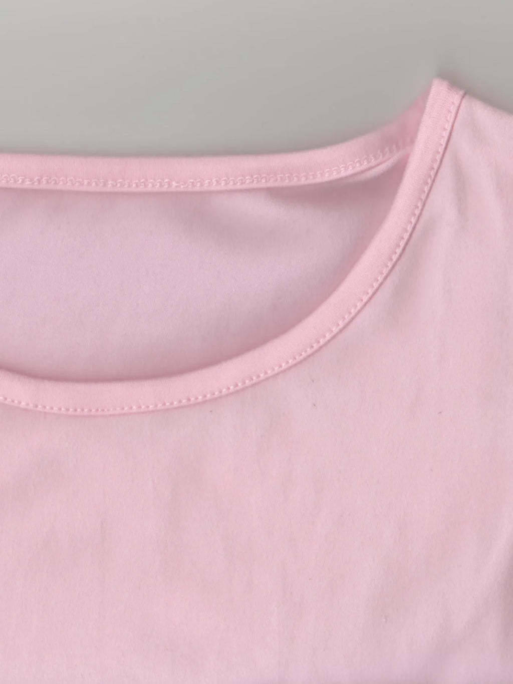 2024 European And American Spring And Autumn Mesh Petal Bubble Short Sleeve Solid Color Round Neck Slimming T-Shirt