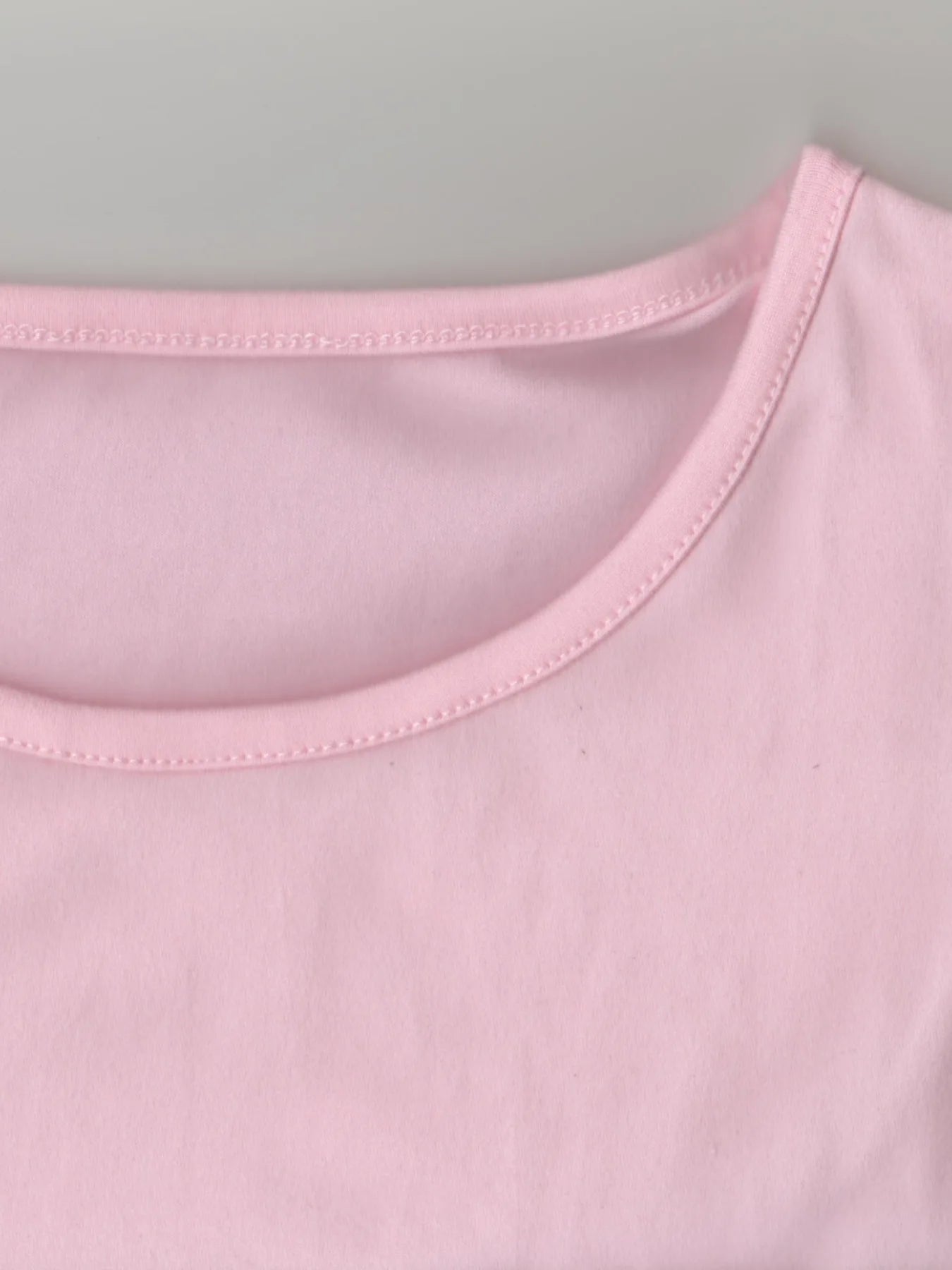 2024 European And American Spring And Autumn Mesh Petal Bubble Short Sleeve Solid Color Round Neck Slimming T-Shirt