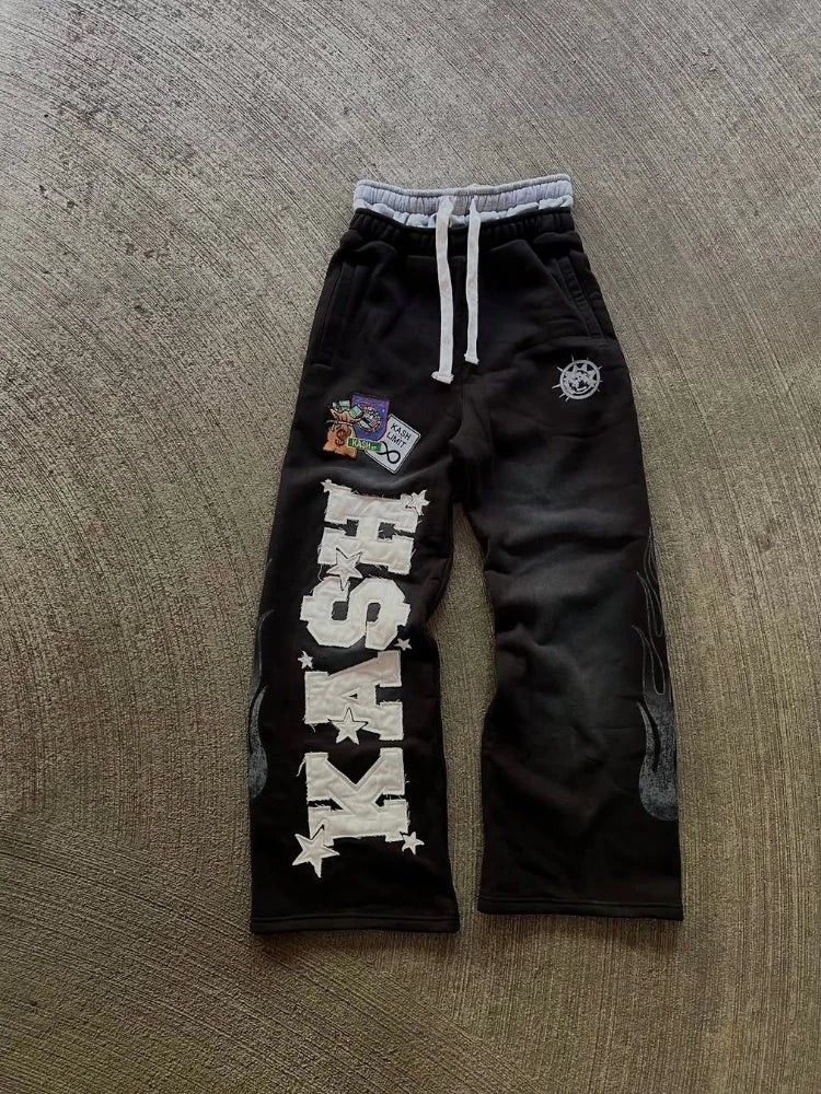 Jogging Streetwear Brodé Unisexe