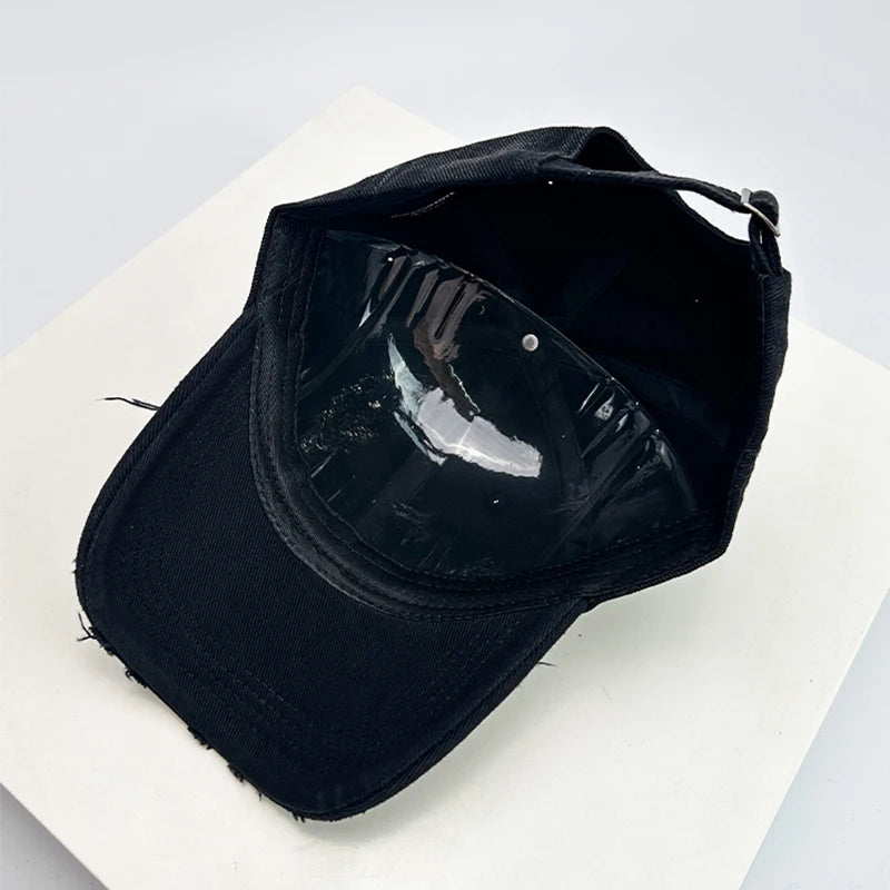 New Unisex Korean Solid Retro Baseball Hats Breathable Personal Sunshade Broken Style Peaked Caps Versatile Street Fashion ins