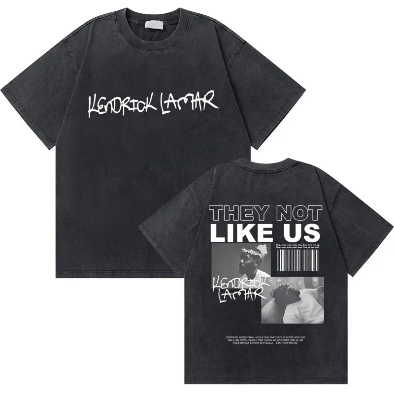 Washed Vintage Rapper Kendrick Lamar Good Kid Money Trees T-shirts Men Hip Hop Retro Oversized Tshirt Male Fashion Trend T Shirt