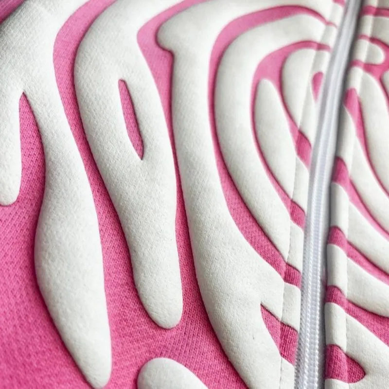 Y2k Zip Hoodie Irregular pattern goth Punk Sweatshirt Men hoodies Sport Coat Pullover Gothic Long Sleeve Oversized hoodie Jacket