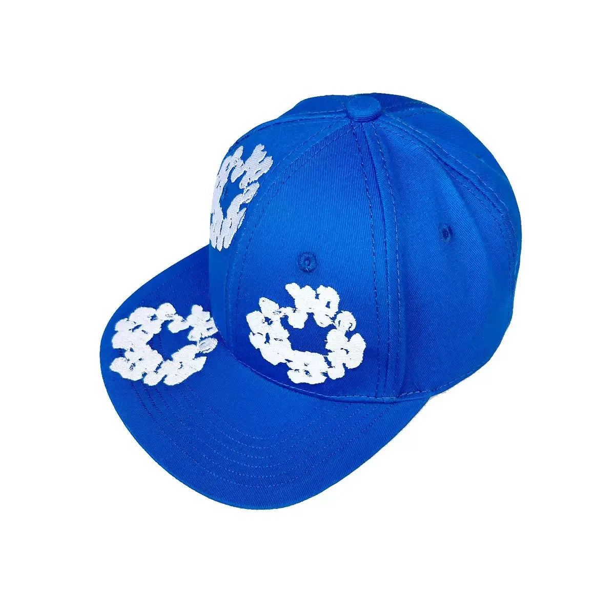 DENIM TEARS brand matching hat, kapok flower embroidered baseball cap, sun hat, flat edge hat, clothing set matching hat