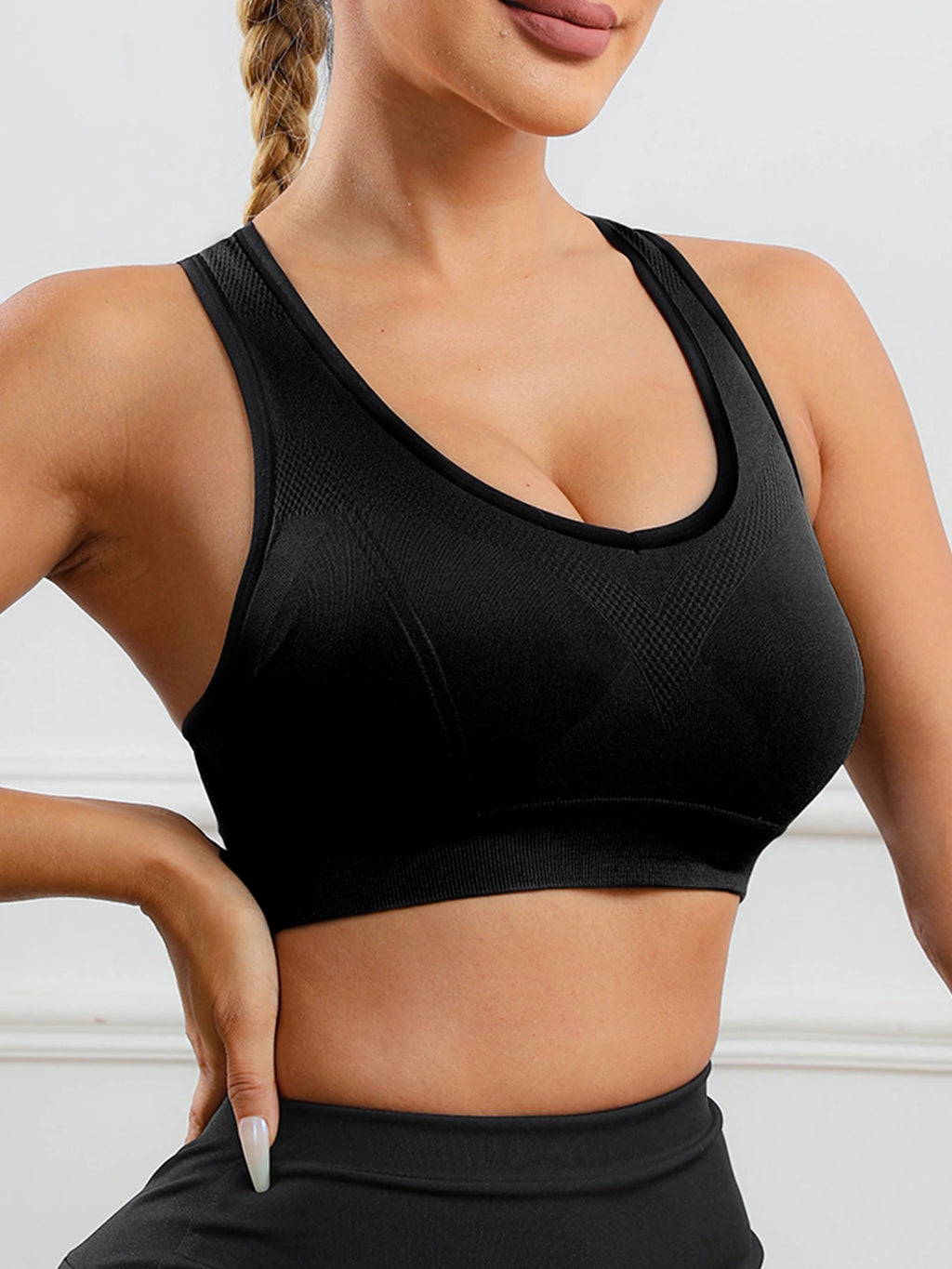 Solid Color Women Cross back Fitness Sport Bra Top Comprehensive Training Gym Fitness Yoga Underwear