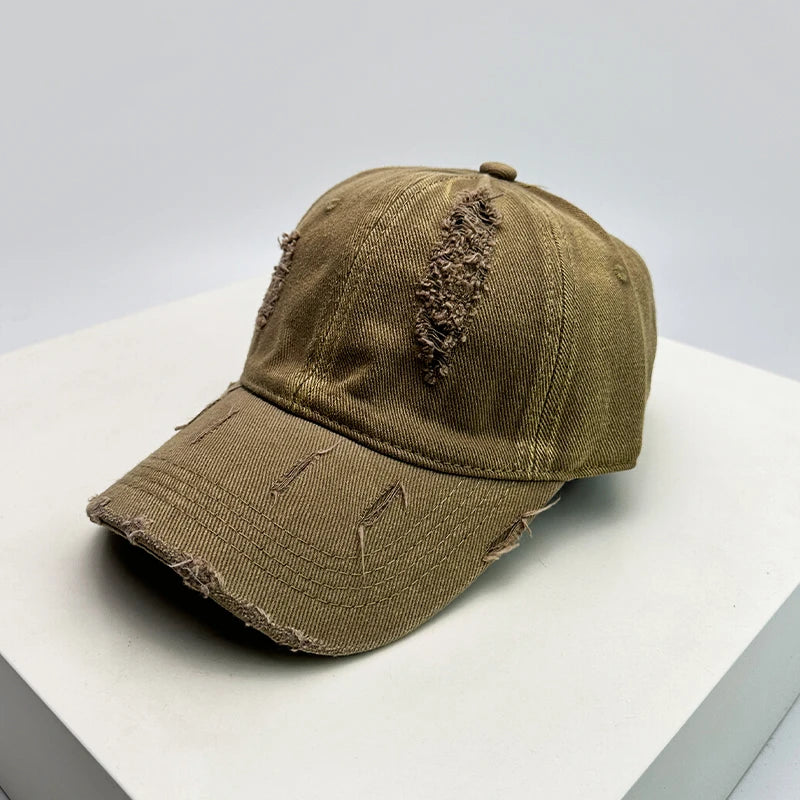 New Unisex Korean Solid Retro Baseball Hats Breathable Personal Sunshade Broken Style Peaked Caps Versatile Street Fashion ins