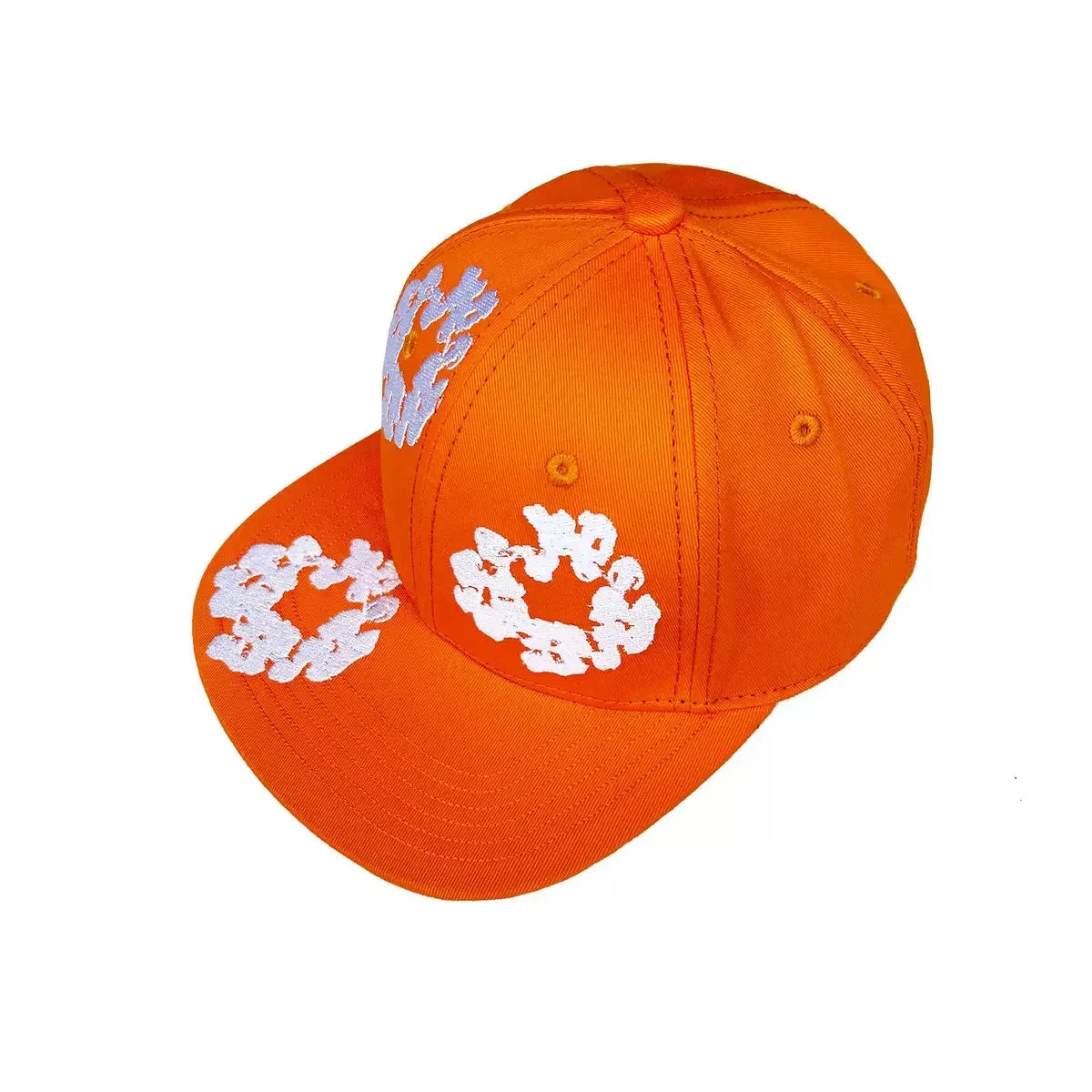 DENIM TEARS brand matching hat, kapok flower embroidered baseball cap, sun hat, flat edge hat, clothing set matching hat