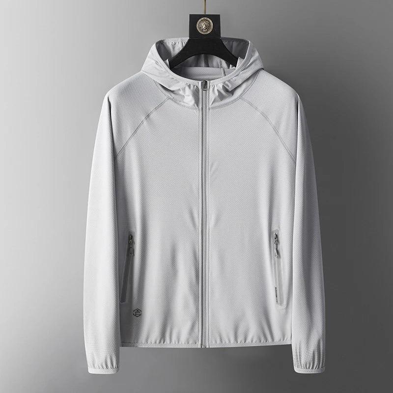 UPF50+ Summer UV Protection Hoodie Unisex Breathable Ice Silk Outdoor Sports Couple's Beach Street Style Lightweight Jacket