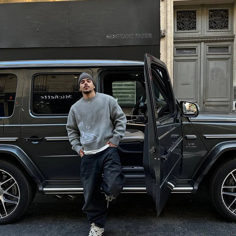 2025 Sweater Planet Universe Star Knitted Hoodie for Youth Y2K Clothes Traf Women's Top Black Warm Top Men's Loose Comfortable C